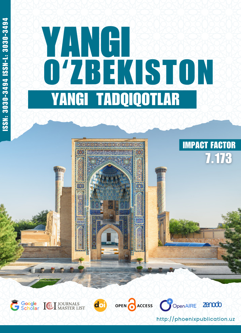 					View Vol. 1 No. 5 (2024): YANGI O‘ZBEKISTON, YANGI TADQIQOTLAR JURNALI
				